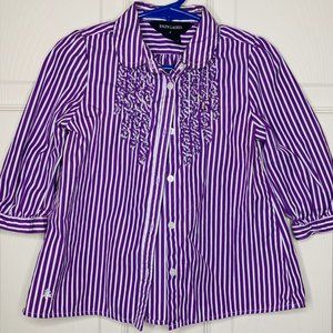 Ralph Lauren Purple Striped Button Down Shirt